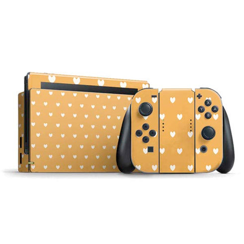 Yellow and White Hearts Nintendo Switch Bundle Skin