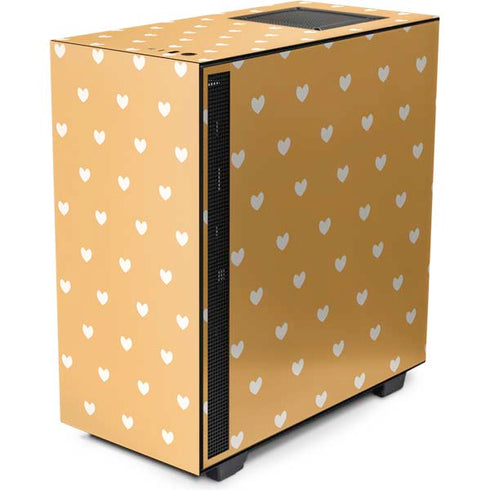 Yellow and White Hearts NZXT H510 Compact ATX Mid-Tower Case Skin