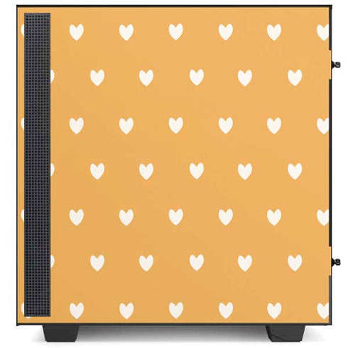 Yellow and White Hearts NZXT H510 Compact ATX Mid-Tower Case Skin