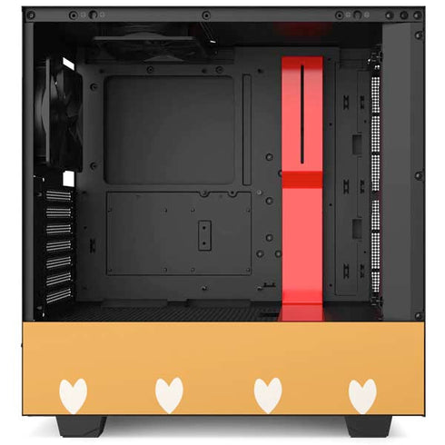 Yellow and White Hearts NZXT H510 Compact ATX Mid-Tower Case Skin