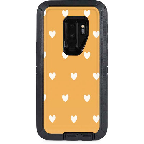 Yellow and White Hearts Otterbox Defender Galaxy Skin