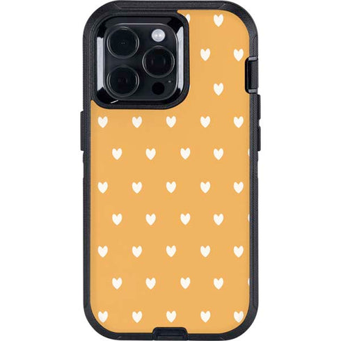 Yellow and White Hearts Otterbox Defender iPhone Skin