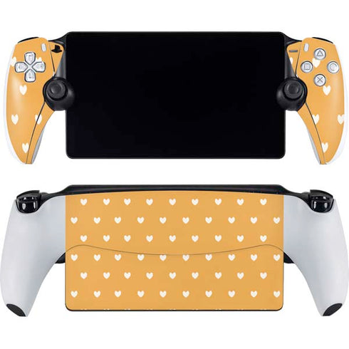 Yellow and White Hearts PlayStation Portal Remote Player Skin