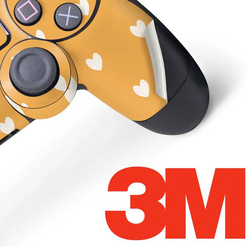 Yellow and White Hearts PS4 Controller Skin