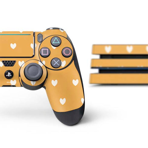 Yellow and White Hearts PS4 Pro Bundle Skin