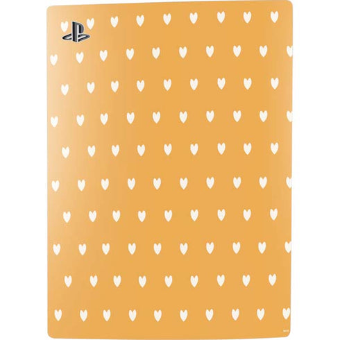 Yellow and White Hearts PS5 Console Skin
