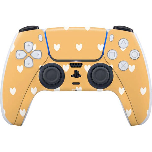 Yellow and White Hearts PS5 Controller Skin