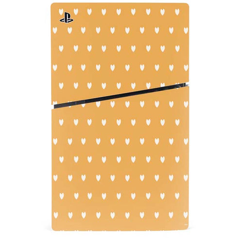 Yellow and White Hearts PS5 Slim Digital Edition Bundle Skin