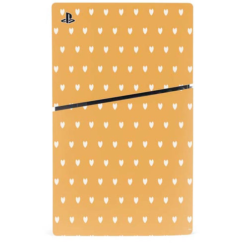 Yellow and White Hearts PS5 Slim Digital Edition Console Skin