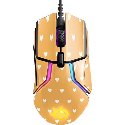 Yellow and White Hearts SteelSeries Rival 600 Gaming Mouse Skin