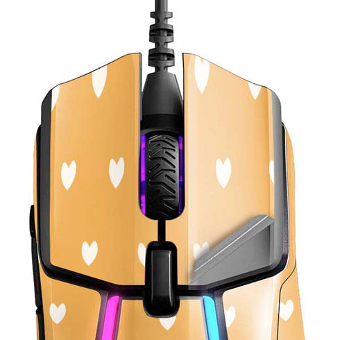 Yellow and White Hearts SteelSeries Rival 600 Gaming Mouse Skin