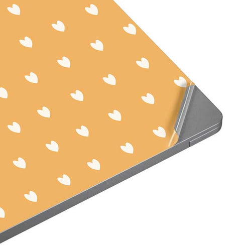 Yellow and White Hearts Universal Laptop 12in (9.8 x 6.8in) Skin