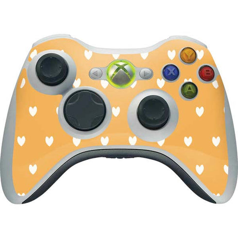 Yellow and White Hearts Xbox 360 Wireless Controller Skin