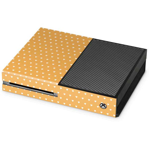Yellow and White Hearts Xbox One Console Skin