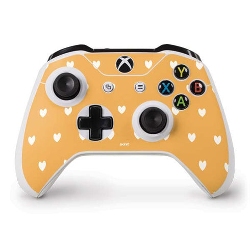 Yellow and White Hearts Xbox One S Controller Skin
