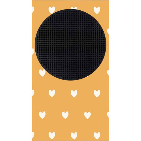Yellow and White Hearts Xbox Series S Console Skin