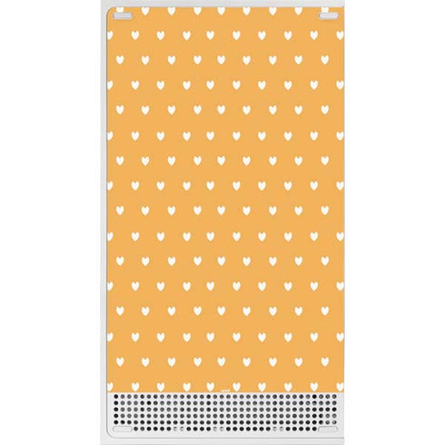 Yellow and White Hearts Xbox Series S Console Skin