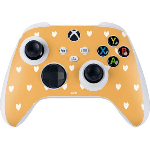 Yellow and White Hearts Xbox Series S Controller Skin