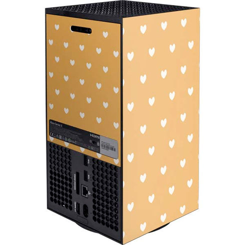 Yellow and White Hearts Xbox Series X Console Skin
