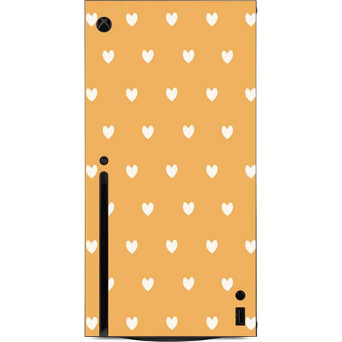 Yellow and White Hearts Xbox Series X Console Skin