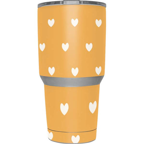 Yellow and White Hearts Yeti 30oz Rambler Tumbler Skin