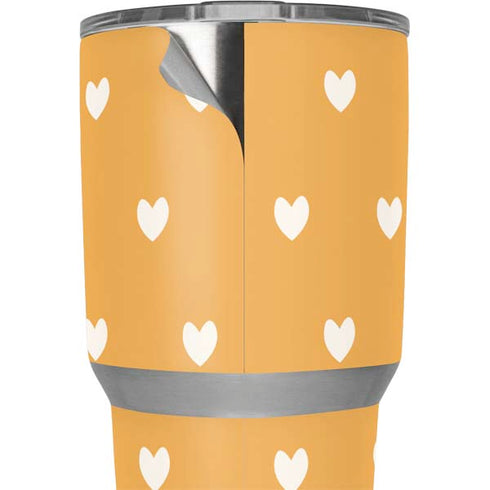 Yellow and White Hearts Yeti 30oz Rambler Tumbler Skin