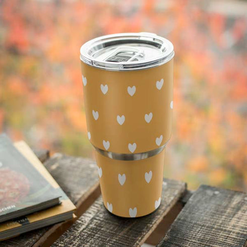 Yellow and White Hearts Yeti 30oz Rambler Tumbler Skin