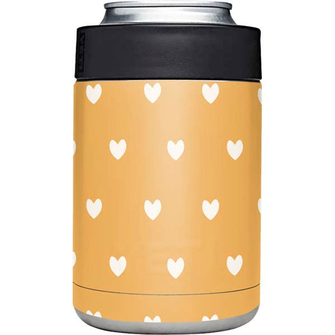 Yellow and White Hearts Yeti Colster Can Insulator Skin