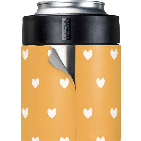 Yellow and White Hearts Yeti Colster Can Insulator Skin