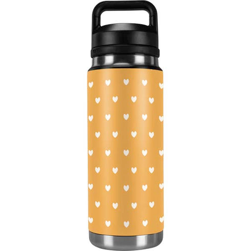 Yellow and White Hearts YETI Rambler 26oz Bottle Skin