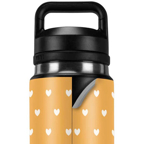 Yellow and White Hearts YETI Rambler 26oz Bottle Skin