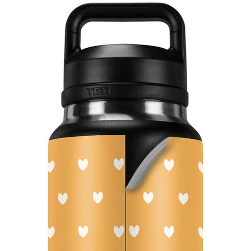 Yellow and White Hearts YETI Rambler 36oz Bottle Skin