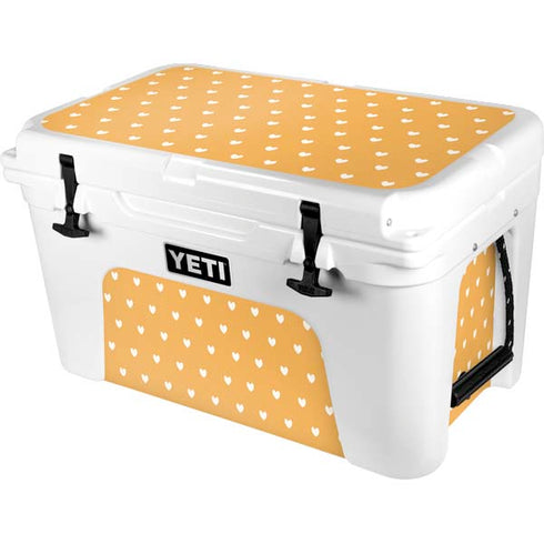 Yellow and White Hearts YETI Tundra 45 Hard Cooler Skin