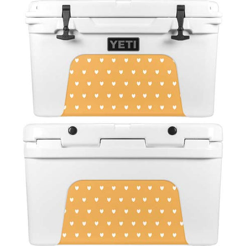 Yellow and White Hearts YETI Tundra 45 Hard Cooler Skin