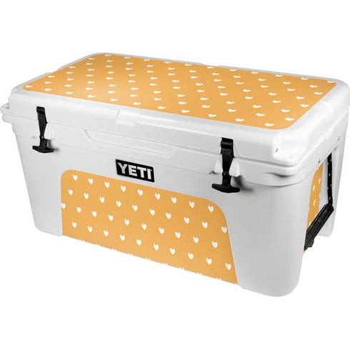 Yellow and White Hearts YETI Tundra 65 Hard Cooler Skin