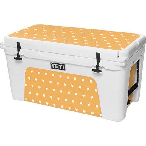 Yellow and White Hearts YETI Tundra 75 Hard Cooler Skin