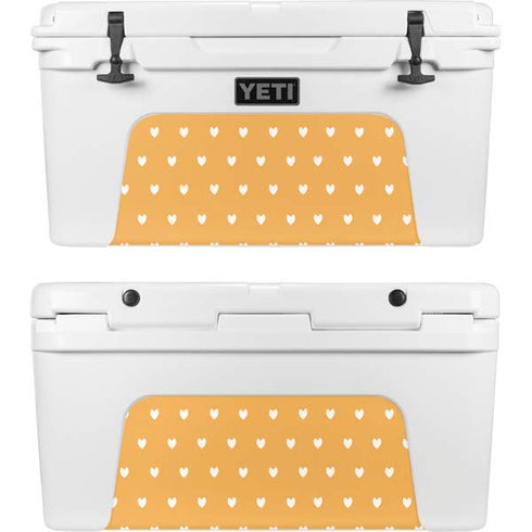 Yellow and White Hearts YETI Tundra 75 Hard Cooler Skin