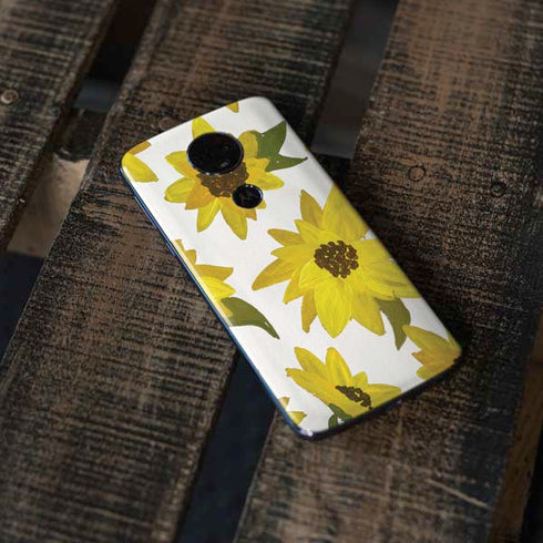 Cat Coq Sunflower Acrylic Moto E5 Plus Skin