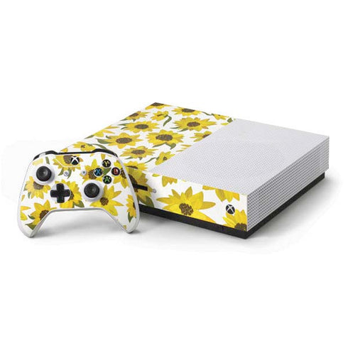Cat Coq Sunflower Acrylic Xbox One S Console and Controller Bundle Skin