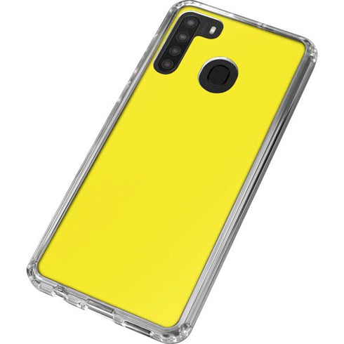 Yellow Solid Galaxy A21 Clear Case