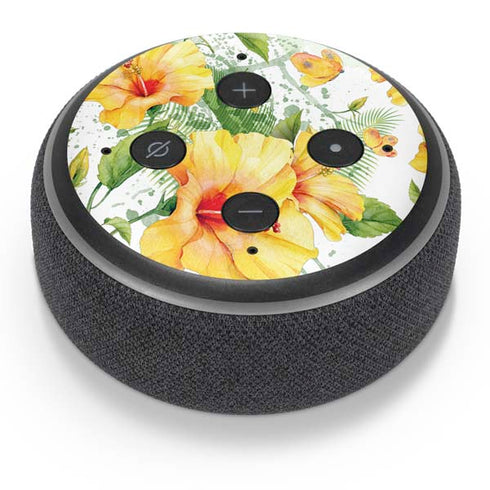 Yellow Hibiscus Amazon Echo Dot Skin