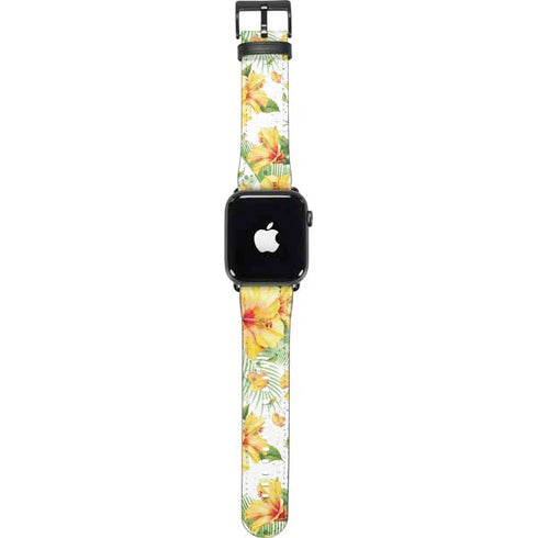 Yellow Hibiscus Apple Watch Band 42-44mm