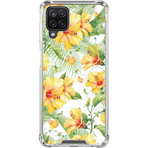 Yellow Hibiscus Galaxy A12 Clear Case