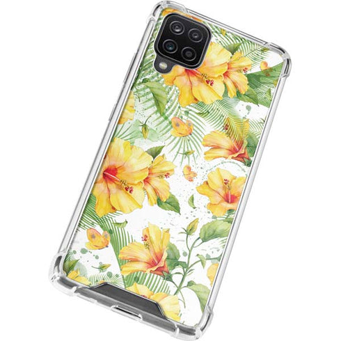 Yellow Hibiscus Galaxy A12 Clear Case