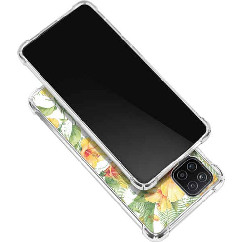 Yellow Hibiscus Galaxy A12 Clear Case