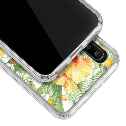 Yellow Hibiscus Galaxy A30 Clear Case