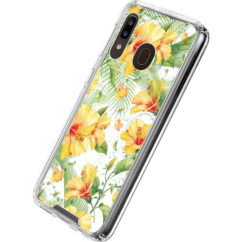 Yellow Hibiscus Galaxy A30 Clear Case