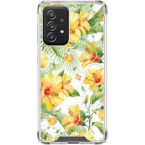 Yellow Hibiscus Galaxy A52 5G Clear Case