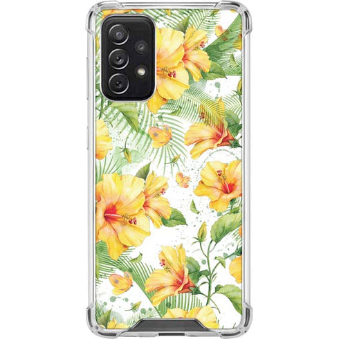 Yellow Hibiscus Galaxy A72 5G Clear Case