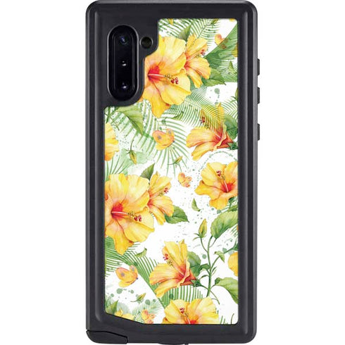Yellow Hibiscus Galaxy Note 10 Waterproof Case